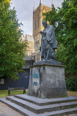 Lincoln Cathedral with Statue of Lord Alfred Tennyson