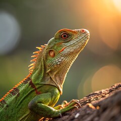 Small Green Iguana Closeup
