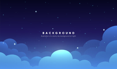Fototapeta premium Horizontal illustration of a starry night background
