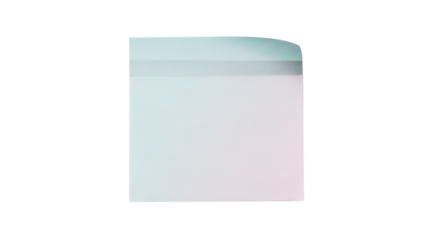 A pale teal and rose-tinted envelope, softly lit, showcasing a subtle color gradient.