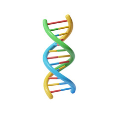 Colorful DNA strand helix structure on black background