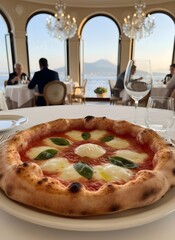 pizza on a wooden table Napoli