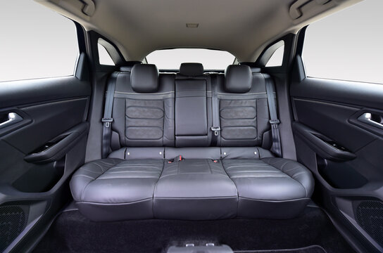 Rear seats of a luxury passenger car, front view