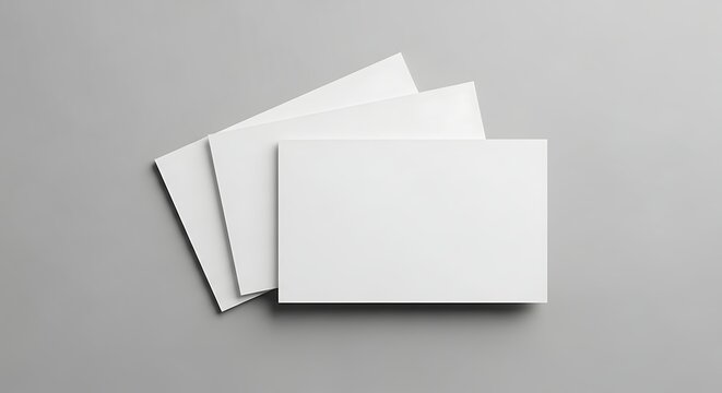 Elegant blank business cards ready for your creative design on clean gray surface for professional branding