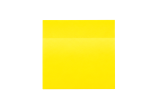 Bright yellow square object with subtle shadow detail transparent background