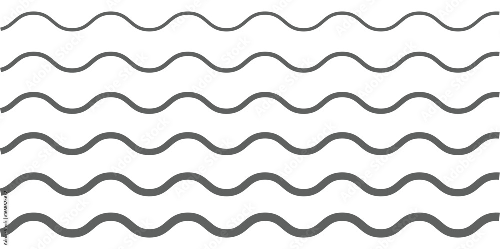 Poster wave line set. vector water waves. wave ornament pattern. set of wavy zigzag lines. wave thin line b