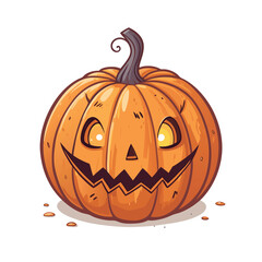 Halloween pumpkin logo design, spooky jack o lantern face illustration, scary horror pumpkin icon, creepy Halloween symbol for party, decoration, branding, stickers, invitations and holiday design
