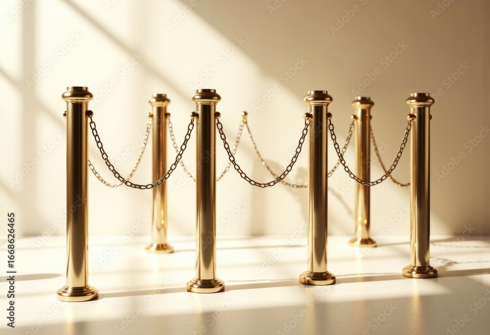 Poster elegant queue maze posts with chains for crowd control and organization