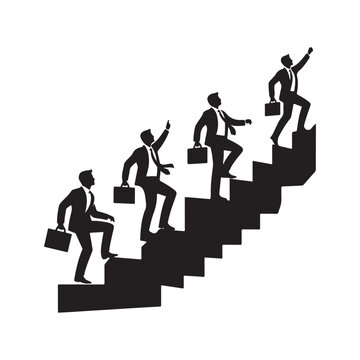 businessmen climbing stairs silhouette clip art preview