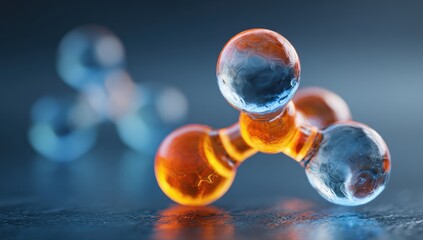 Abstract scientific image of translucent molecule