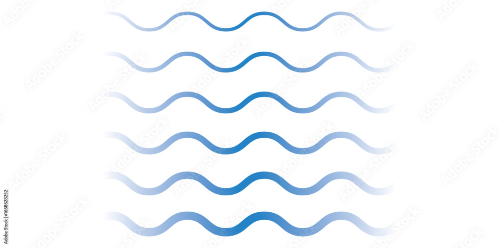Poster wave line set. vector water waves. wave ornament pattern. set of wavy zigzag lines. wave thin line b