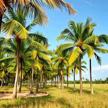 sugar palm trees in the field