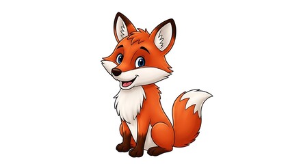 Obraz premium A cheerful cartoon fox character.