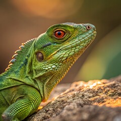 Small Green Iguana Closeup