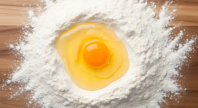 Egg and flour for baking process - Powered by Adobe