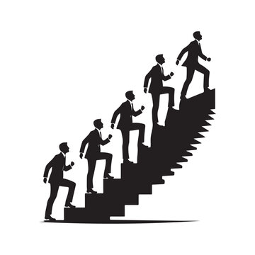 businessmen climbing stairs silhouette clip art preview