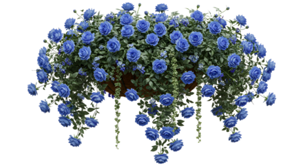 Elegant blue floral arrangement for decoration or event design - Isolated White Background