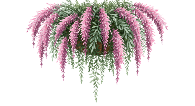 Elegant pink flowering plant for floral design and decoration - Isolated White Background