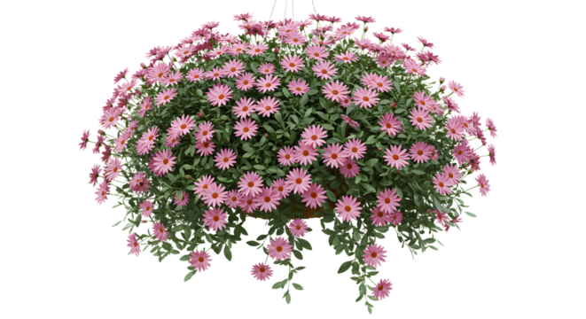 Pink daisy bouquet vibrant flowers for floral decor and gardening design - Isolated White Background