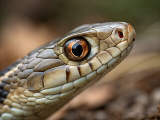 Fototapeta premium Snake Eye Close-Up – Reptile Macro Photography Detail