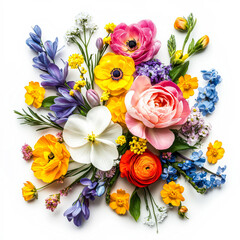 Obraz premium Colorful bouquet of flowers with a variety of colors and shapes
