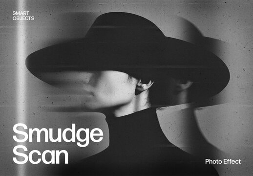 Smudged Scanner Photo Effect Template with Broken Printer Distorted Photocopy Look