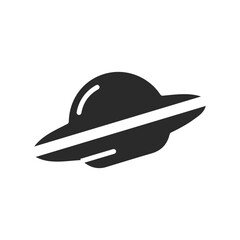 Minimalist black and white saturn ring icon illustration
