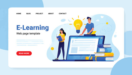Engaging E-Learning Web Page Template for Digital Education Platform