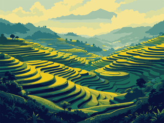 rice terraces bali indonesia