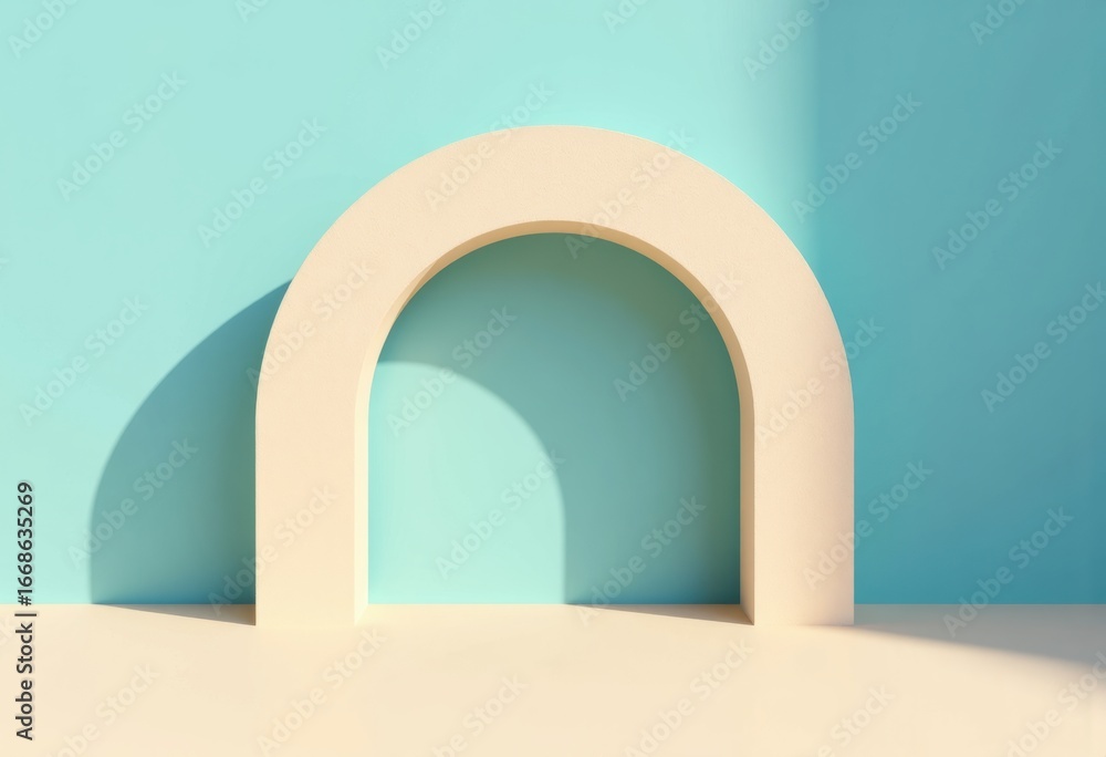 Poster foam arch guard and frame in a minimalist design setting