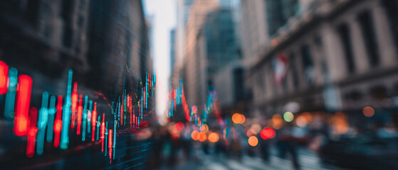 Real estate economic graph and investment city background. Ai generate.