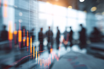 Stock charts and backgrounds of executives' economic and real estate conferences. Ai generate.