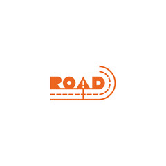 Road sign typographic logo.
