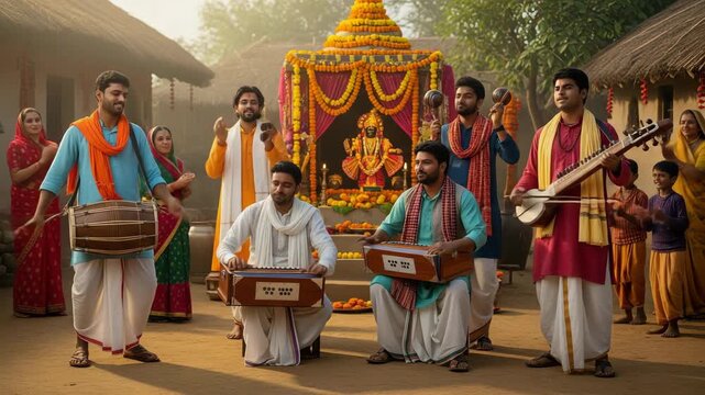 Varaha Jayanti  Hartalika Teej  Ganesh Chaturthi  Samvatsari Balarama Jayanti Celebration Vibrant Indian Festival Music and Dance