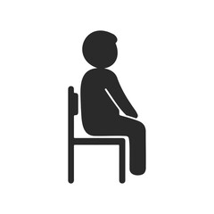 Fototapeta premium Minimalist black silhouette icon of person sitting on chair side view