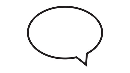 Fototapeta premium Simple outline of a speech bubble for communication and conversation isolated on transparent background