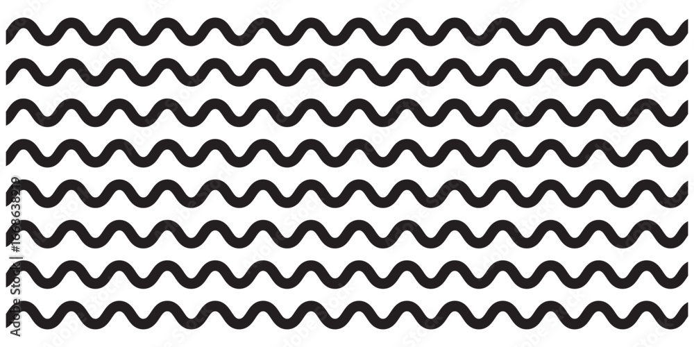 Poster wave line set. vector water waves. wave ornament pattern. set of wavy zigzag lines. wave thin line b