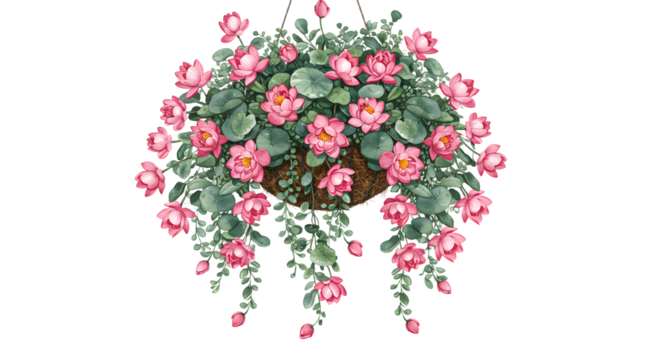 Decorative pink flower bouquet for interior design or floral arrangements - Isolated White Background - Powered by Adobe