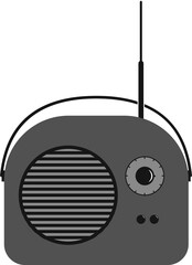 retro radio isolated on white