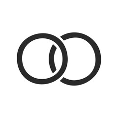 Minimalist abstract black monochrome overlapping circles design