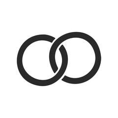 Simple interlocking rings symbolizing unity and connection