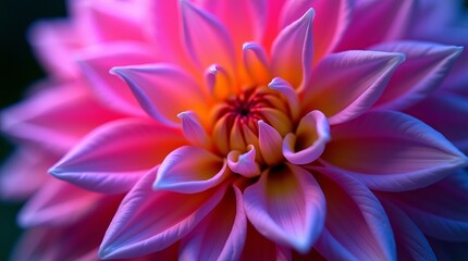 Pink dahlia flower closeup vibrant petals