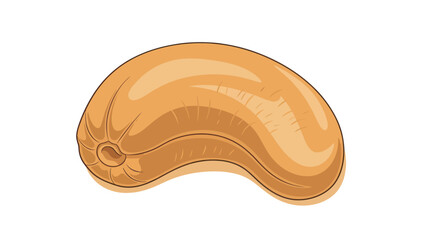 Close up of a single cashew nut.