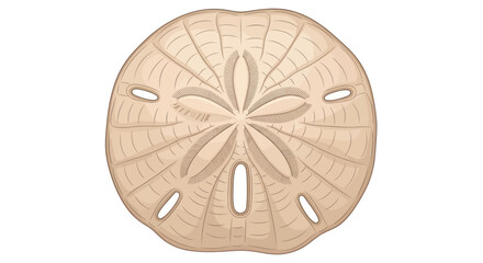 Detailed Sand Dollar with Star Pattern and Oval Holes. © Alienmarsh