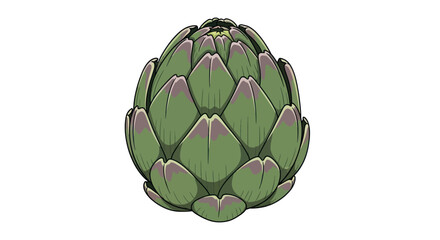 Fototapeta premium Detailed Artichoke Illustration for Culinary and Botanical Themes.