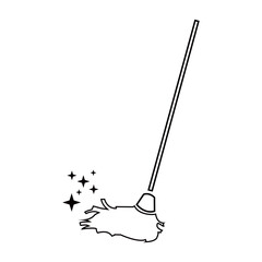 Floor mop icon symbol concept for graphic design, website, UI. Cleanliness themed icon concept.