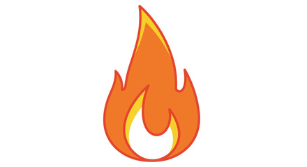 Stylized Flame Icon Illustration.