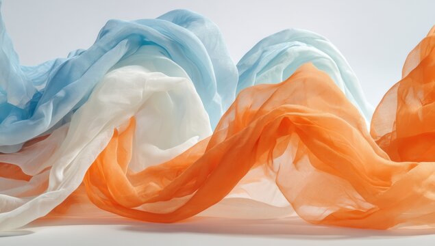 Soft, flowing fabrics in pastel colors