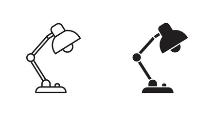 Two simple desk lamps in different styles and colors side by side