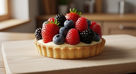 Indulge in a vibrant berry tart, a delightful treat for any occasion, bursting with fresh flavors.